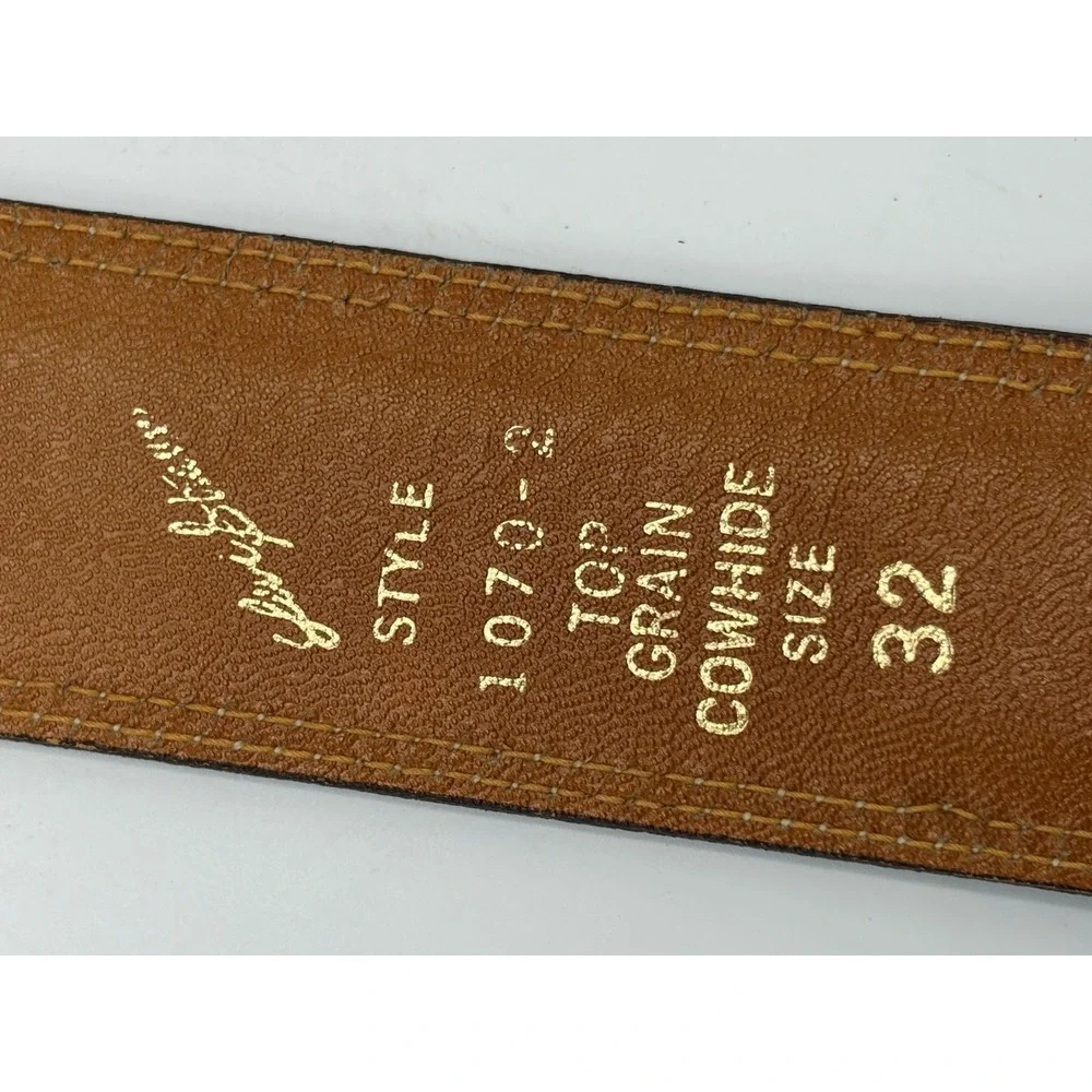 Vintage Levi Strauss Leather Belt Cowhide Brown Size 32 1070-2 Western Work